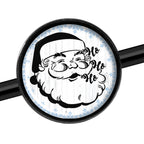 14G Christmas Retro Santa Ho Ho Ho Black Industrial Barbell 37mm