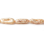 Latte Straight Drill Biwa Freshwater Pearl 14 inch 24 pieces 6x15mm