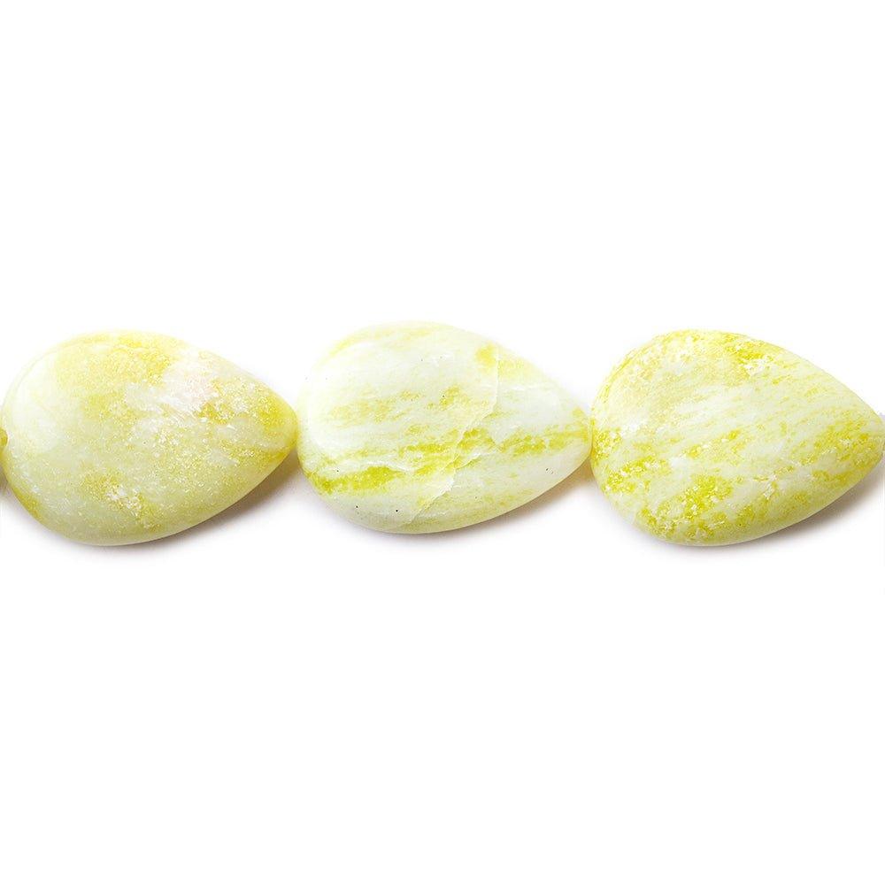 Lime Jade Plain Pear Beads, 14 inch 16pcs/strand