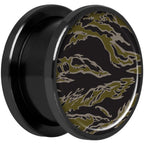 Tiger Camo Print Black Anodized Screw Fit Plug Set 5/8