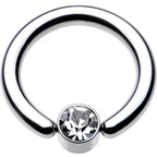 10G 1/2 Clear Gem 5mm Disc BCR Captive Ring