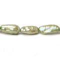 Mint Green Freshwater Pearl Straight Drill Biwa