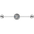 14G Black White Leopard Eyes Industrial Barbell 37mm