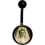 Skeleton Bride Halloween Black Belly Ring