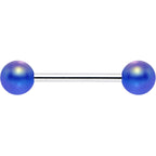 Matte Iridescent Blue 6mm Acrylic Ball Barbell Tongue Ring