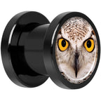 Full Color Owl Black Anodized Screw Fit Plug Set 0G