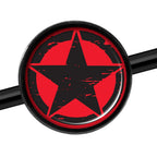 14G Black Red Distressed Star Black Industrial Barbell 37mm