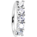 20G 5/16 Clear CZ Quintet Seamless Circular Ring