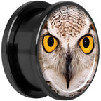 Full Color Owl Black Anodized Screw Fit Plug Set 18mm