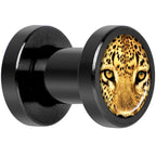 Full Color Leopard Eyes Black Anodized Screw Fit Plug Set 4G