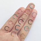 20G 5/16 Green Anodized Titanium Flat Disc Nose Hoop