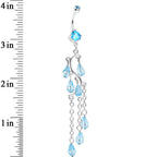 Aqua Gem Prepare To Stare Sleek Curves Dangle Belly Ring