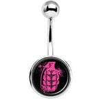 Pink Grenade Belly Ring