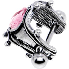 16G 1/2 Pink Gem Queen of Hearts Cuff Cartilage Earring
