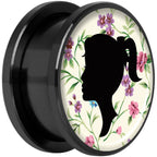 Man Woman Floral Silhouette Black Anodized Screw Fit Plug Set 18mm