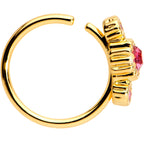 20G Pink CZ Gold Tone Fashion Fusion Seamless Circular Ring