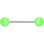 Matte Iridescent Neon Green 6mm Acrylic Ball Barbell Tongue Ring