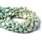 Ombre' Spearmint Green Freshwater Pearls Coin 15 inches 32 pieces 12mm