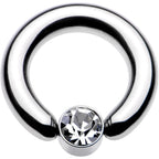 6G 1/2 Clear Gem 6mm Disc BCR Captive Ring
