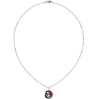 Katrina Sugar Skull with Rose Flower Silver Plated Chain Necklace