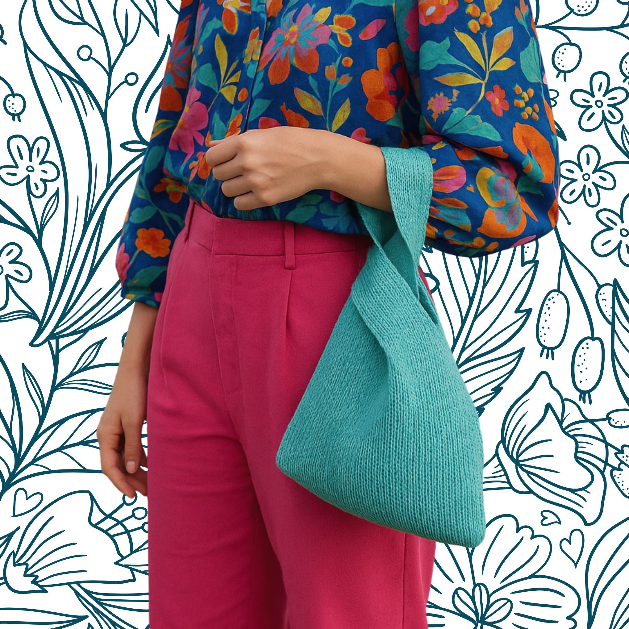 Japanese Knot Bag Knit Pattern – Eco-Friendly Project with Recycled Silk Yarn