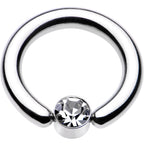 8G 1/2 Clear Gem 5mm Disc BCR Captive Ring