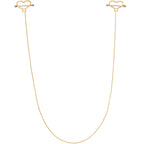 Gold Tone Heart to Heart Dangle Nipple Chain