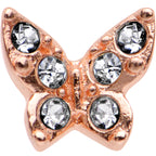 16G Clear Gem Rose Gold Tone Butterfly Tragus Cartilage Earring