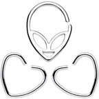 16G 5/16 Heart of the Galaxy Septum Ring Pack Set of 3
