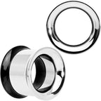 Steel Black Two Tone Screw Fit Tunnel Plug Set 3mm to 16mm