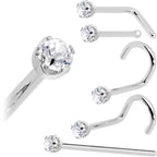 14k White Gold 2mm Moissanite Nose Ring