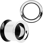 Steel Black Two Tone Screw Fit Tunnel Plug Set 3mm to 16mm