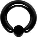 6G 1/2 Clear Gem 6mm Disc Black BCR Captive Ring