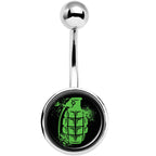 Green Grenade Belly Ring
