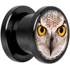 Full Color Owl Black Anodized Screw Fit Plug Set 00G