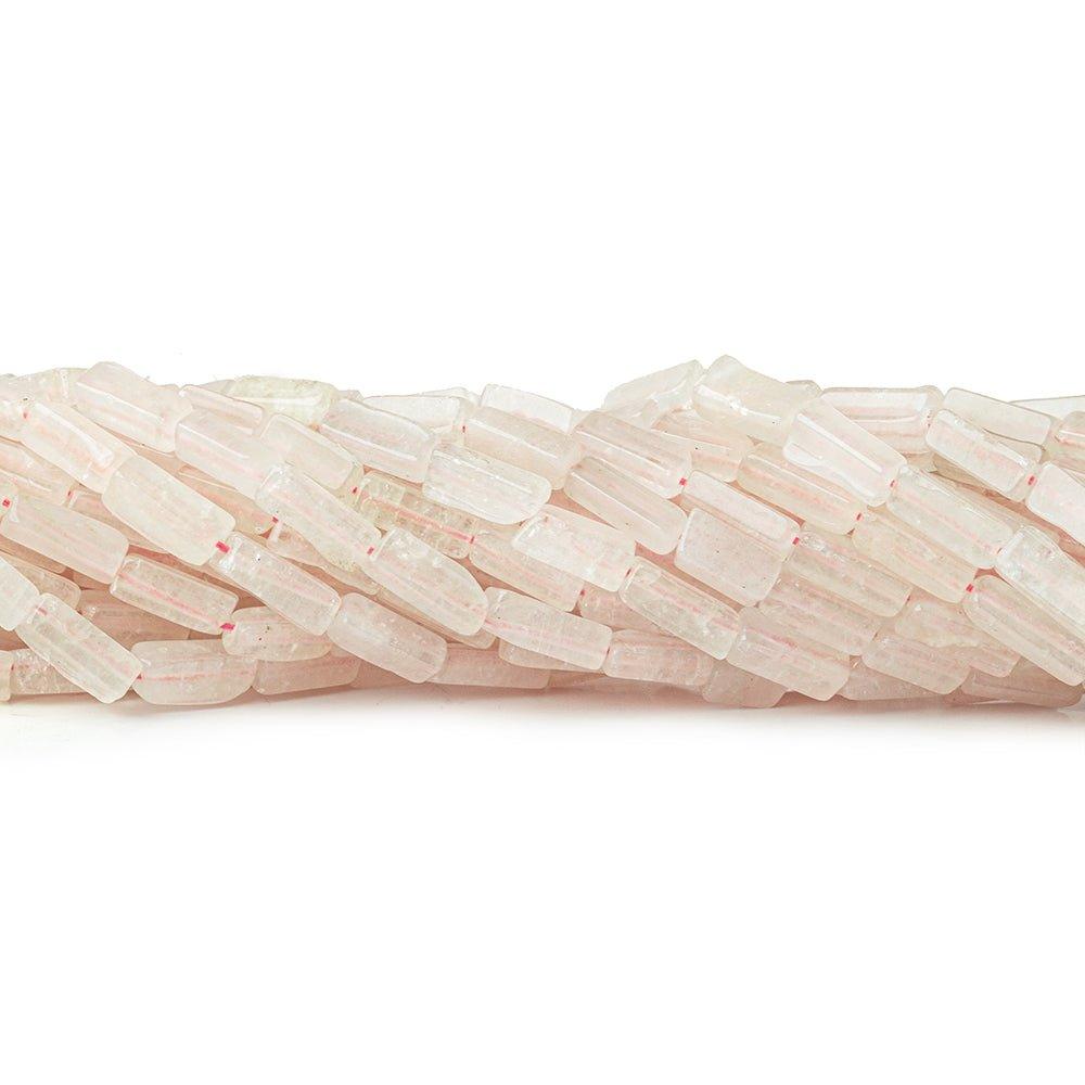 7x4mm Rose Quartz Plain Rectangles 13.5 inches 38 beads