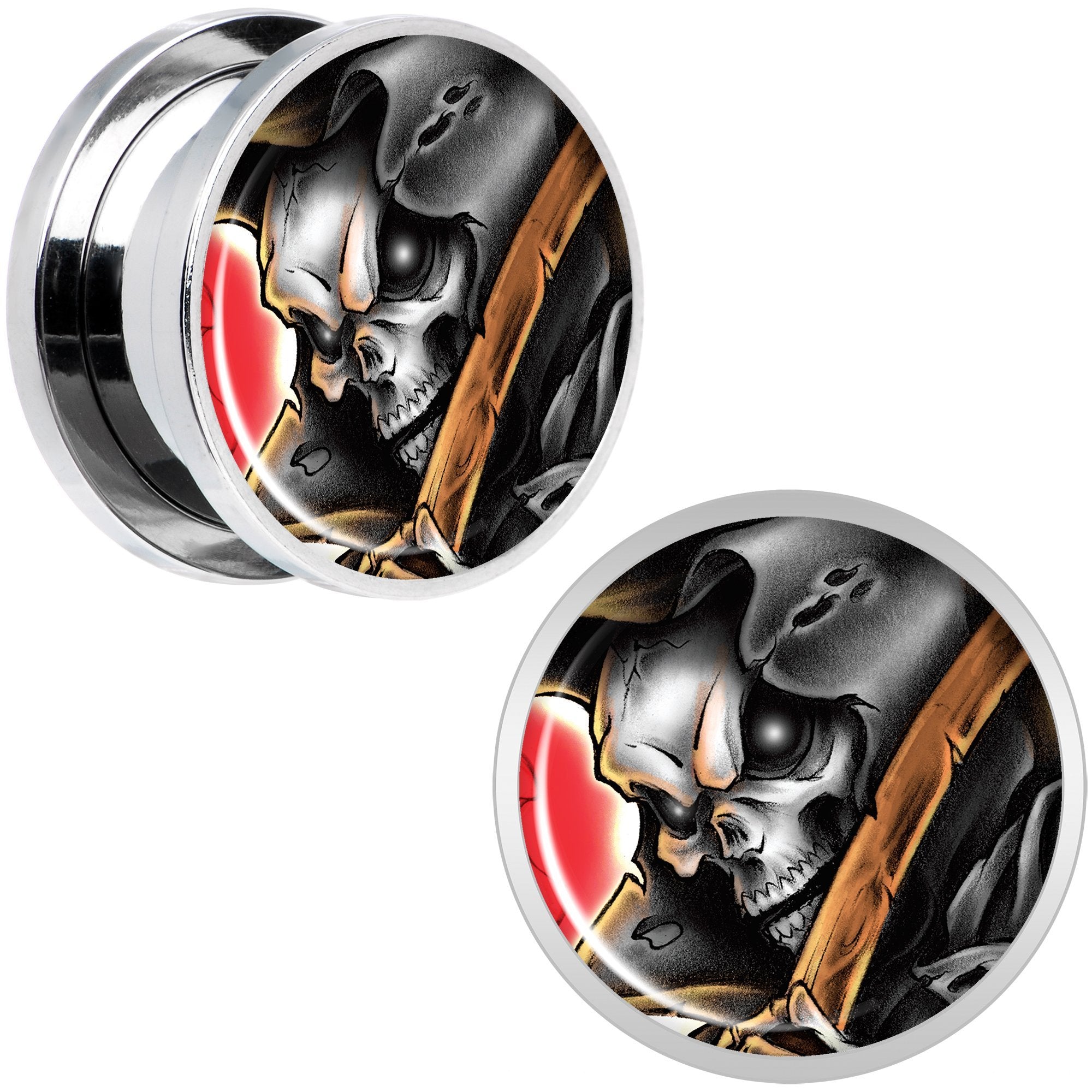 Wake the Dead Grim Reaper Halloween Plug Set  5mm to 16mm