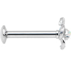 5/16 White Faux Opal Internally Threaded Hollow Flower Labret Monroe