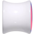 Blue and Pink Candy Swirl Saddle Plug Set Available in Sizes 0G to 20mm