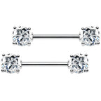 14G 9/16 Multi Color Gem Fun Barbell Nipple Ring Pack Set of 6