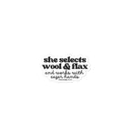 “She Selects Wool & Flax” Bubble Free Sticker – Designed by Nicole SnowBubble-free stickers