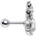 16G 1/4 Clear Gem Flower Tiara Amulet Cartilage Tragus Earring
