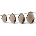 8-10mm Smoky Quartz Faceted Twists