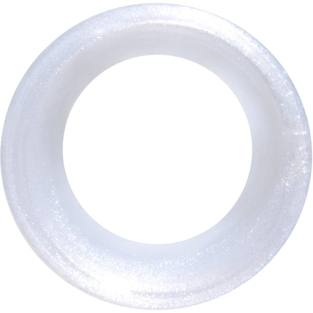 Thin Flexible White Silicone Tunnel Plug Set 6mm to 25mm
