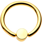 16G 5/16 Aqua Faux Opal 3mm Disc Gold IP BCR Captive Ring