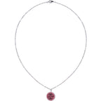 Custom Pink Mandala Personalized Name Silver Plated Chain Necklace