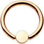 3/8 Purple Faux Opal 4mm Disc Rose Gold IP BCR Captive Ring