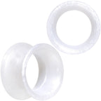 Thin Flexible White Silicone Tunnel Plug Set 6mm to 25mm