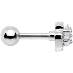 16G 1/4 Clear Star CZ Gem Bow Tie Cartilage Tragus Earring