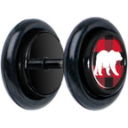 Red Black Plaid Polar Bear Black Cheater Plug Set